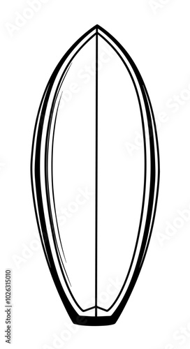 Obraz na płótnie vector outline of a surfboard on a white background for a coloring book w salonie