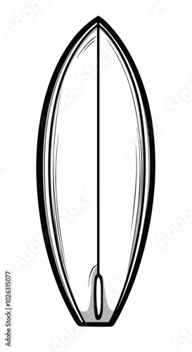 Obraz na płótnie vector outline of a surfboard on a white background for a coloring book w salonie