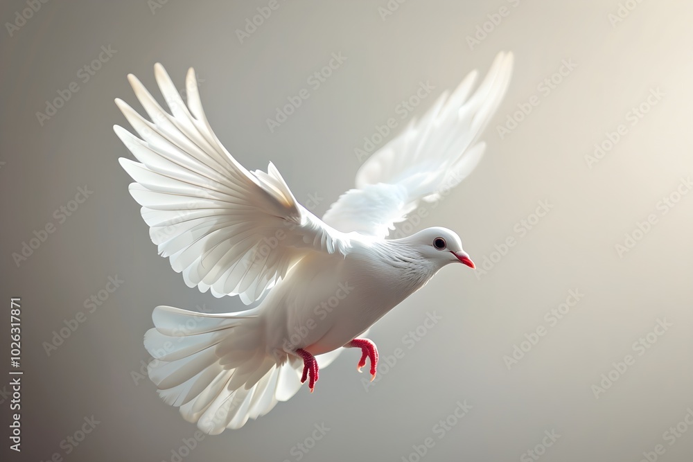 A white bird flying through the air A white bird flying through the air