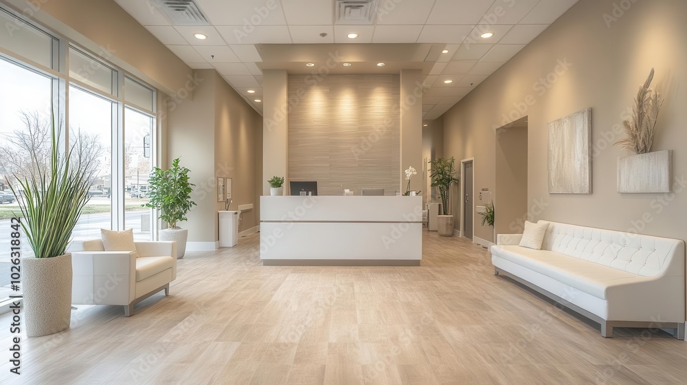 sleek minimalist reception area of a modern medical office showcasing clean lines neutral colors and an inviting atmosphere designed to promote health and wellness sleek minimalist reception area of a modern medical office showcasing clean lines neutral colors and an inviting atmosphere designed to promote health and wellness