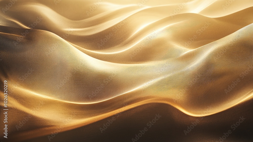 Obraz premium Smooth Golden Waves in 3D Background