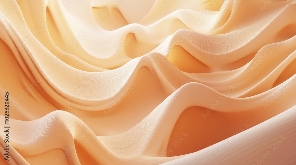 Obraz premium Abstract Golden Waves in 3D Fluid Style