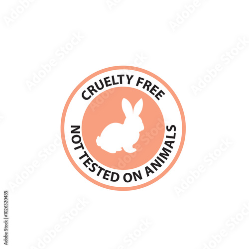 Cruelty free sign - circular emblem for products that not tested on animals - cosmetics packaging marking - wildlife protection logo. Vector logo