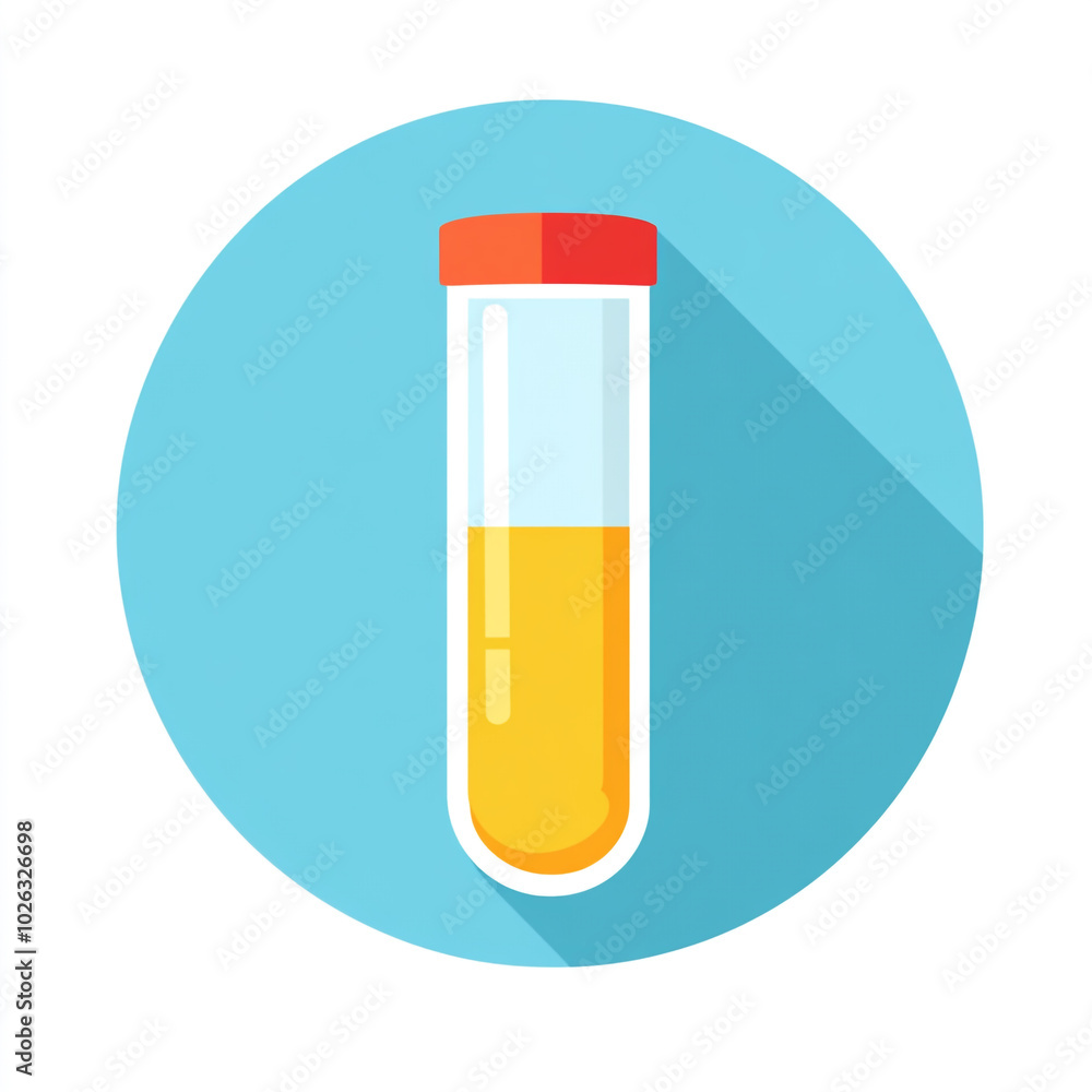 Flat icon of laboratory test tube, isolated on a white background. Flat icon of laboratory test tube, isolated on a white background.