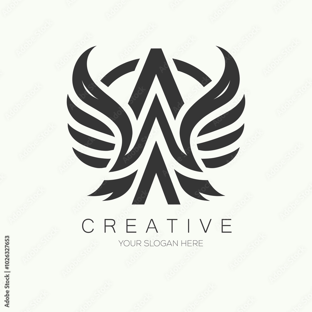 Modern A Letter Wing Vector Logo Design Modern A Letter Wing Vector Logo Design