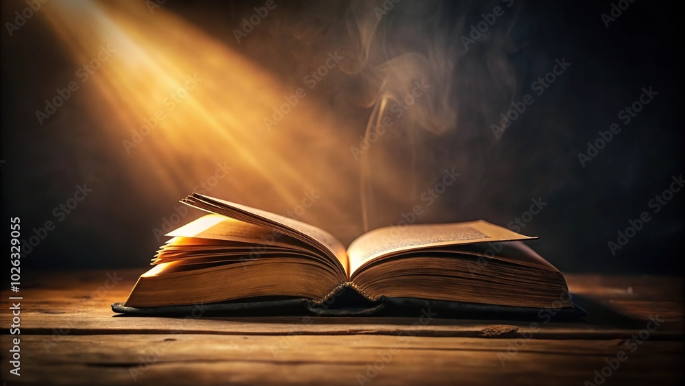 Mysterious book in glowing light with shallow depth of field Mysterious book in glowing light with shallow depth of field