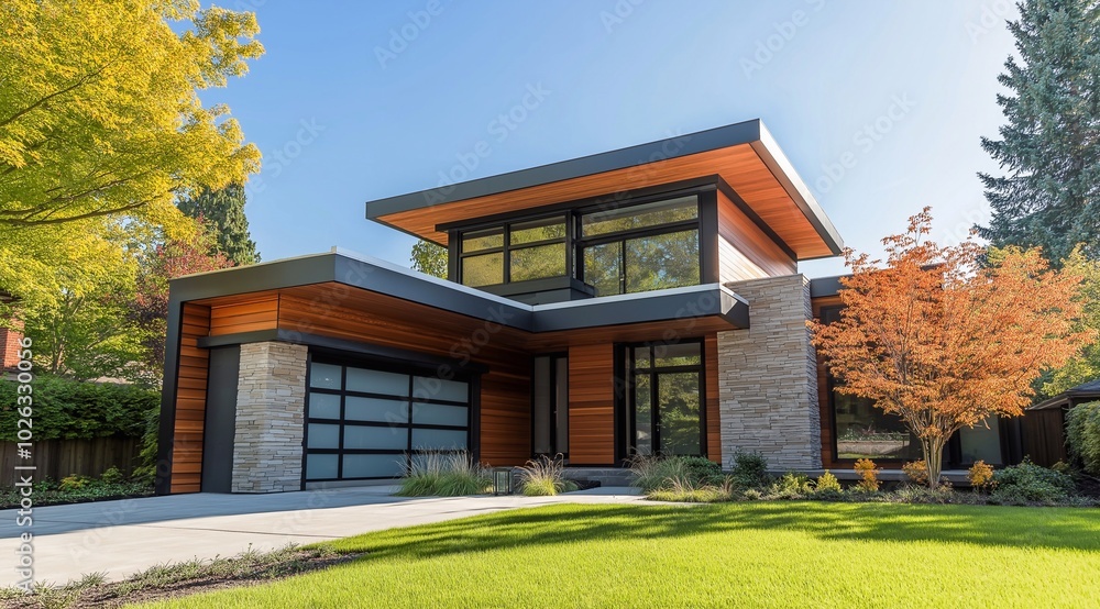 backdrop of a photo style modern and contemporary home in an architectural magazine. beautiful house exterior designed to be practical and functional. backdrop of a photo style modern and contemporary home in an architectural magazine. beautiful house exterior designed to be practical and functional.