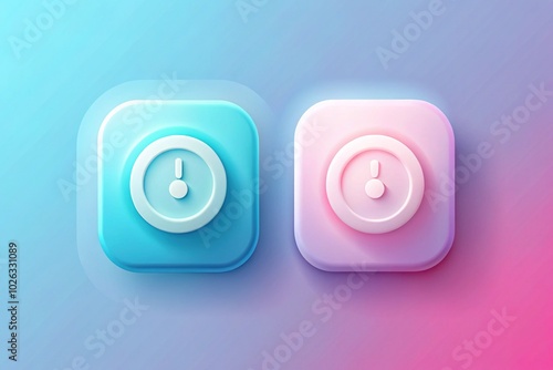 Surreal Neumorphism Power Buttons for Web Design in EPS 10 Format