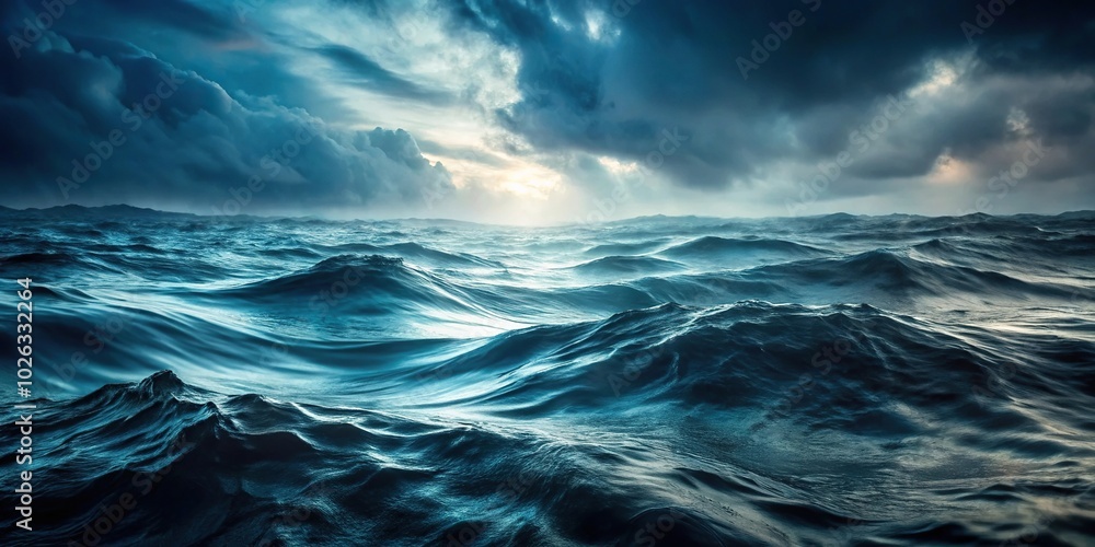 Mysterious mist veils deep ocean waters, perfect for exploration or solitude Mysterious mist veils deep ocean waters, perfect for exploration or solitude