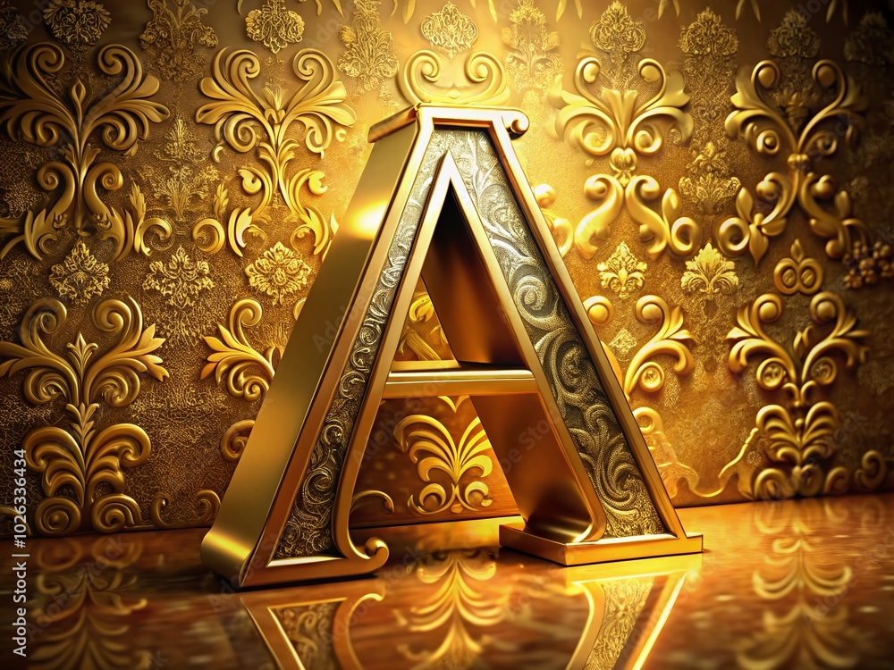 Elegant Gold Letter A on a Luxurious Background for Stylish Monograms and Designs, Perfect for Branding and Elegant Gold Letter A on a Luxurious Background for Stylish Monograms and Designs, Perfect for Branding and