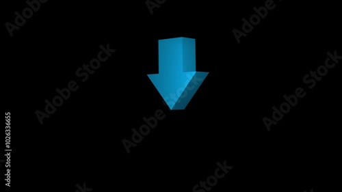 download arrow icon 3d on black background. photo