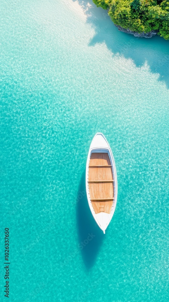 Obraz premium Ocean cruise through tropical islands, with travelers experiencing local culture during island stopovers