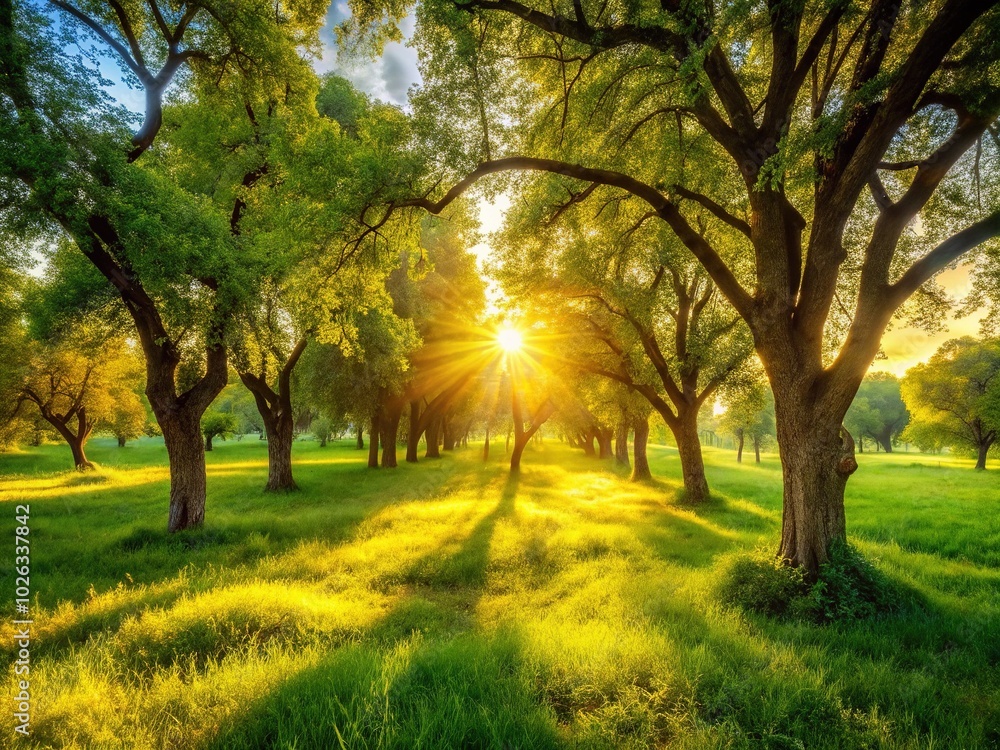Fototapeta premium Vintage Style Photography of a Sunny Day in Nature with Warm Tones and Soft Focus for Nostalgic Vibes