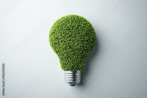 Wallpaper Mural Light bulb covered in green moss symbolizing eco-friendly energy and sustainability Torontodigital.ca