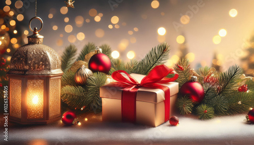 christmas tree and gifts,A decorated Christmas tree stands in front of a wood plank wall, with several wrapped gifts at its base
