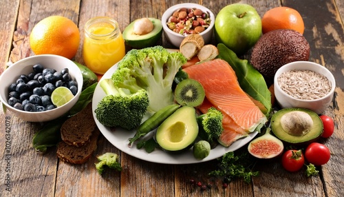 balanced diet food background