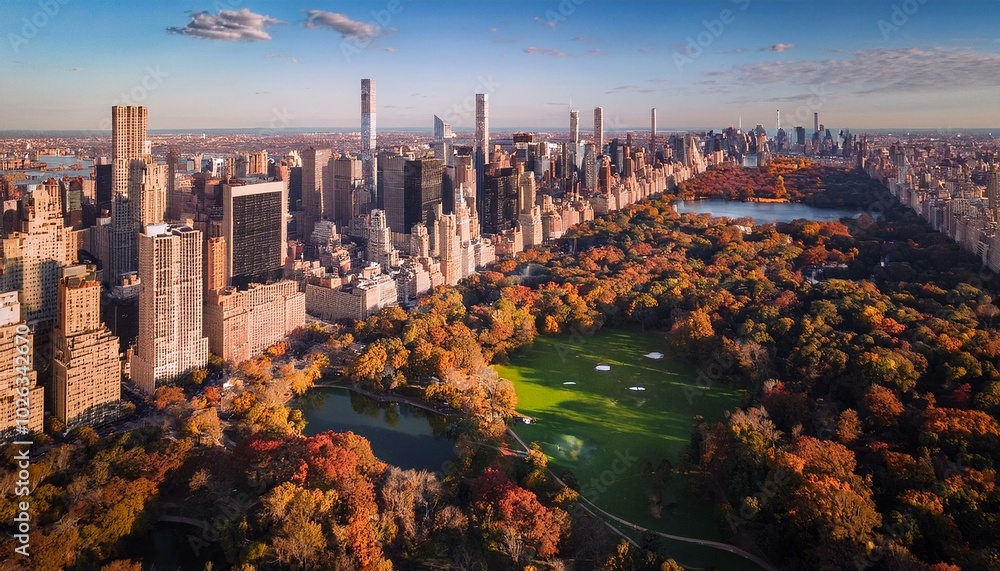 Obraz premium central park new york city manhattan aerial