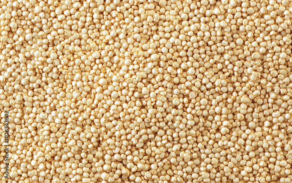 A high-resolution image of uncooked quinoa grains isolated on a pure white background, with close-up details of their round, smooth shapes A high-resolution image of uncooked quinoa grains isolated on a pure white background, with close-up details of their round, smooth shapes