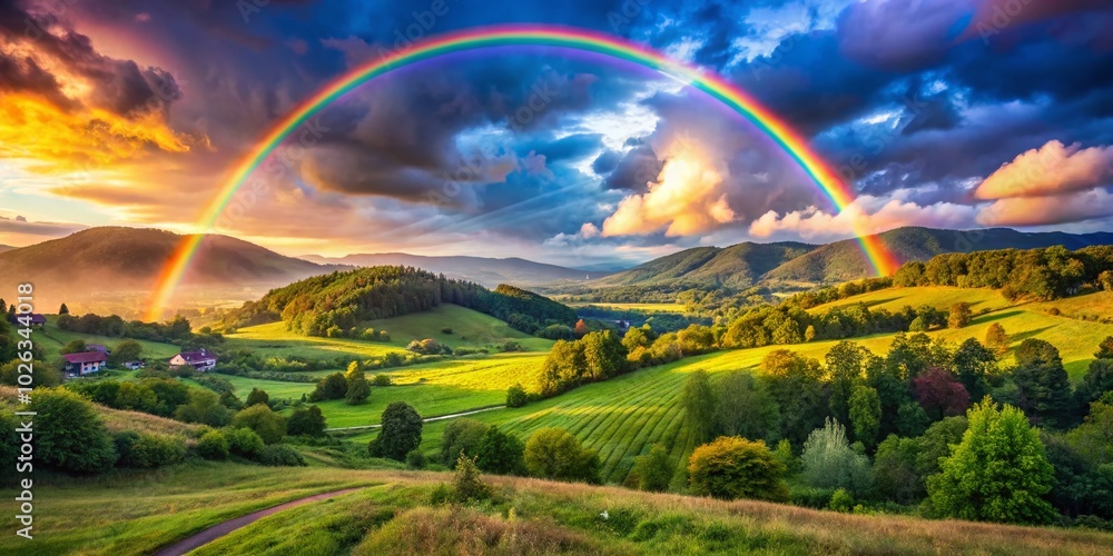 Obraz premium Explore Beautiful Printable Pictures of Rainbows for Creative Projects, Home Decor, and Educational Use - Download