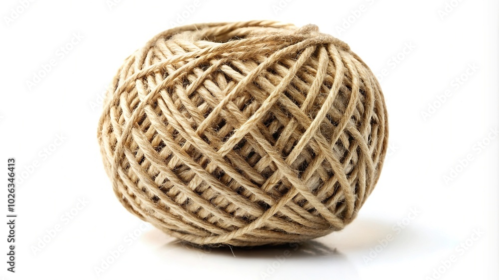 Natural jute twine ball isolated on white Natural jute twine ball isolated on white