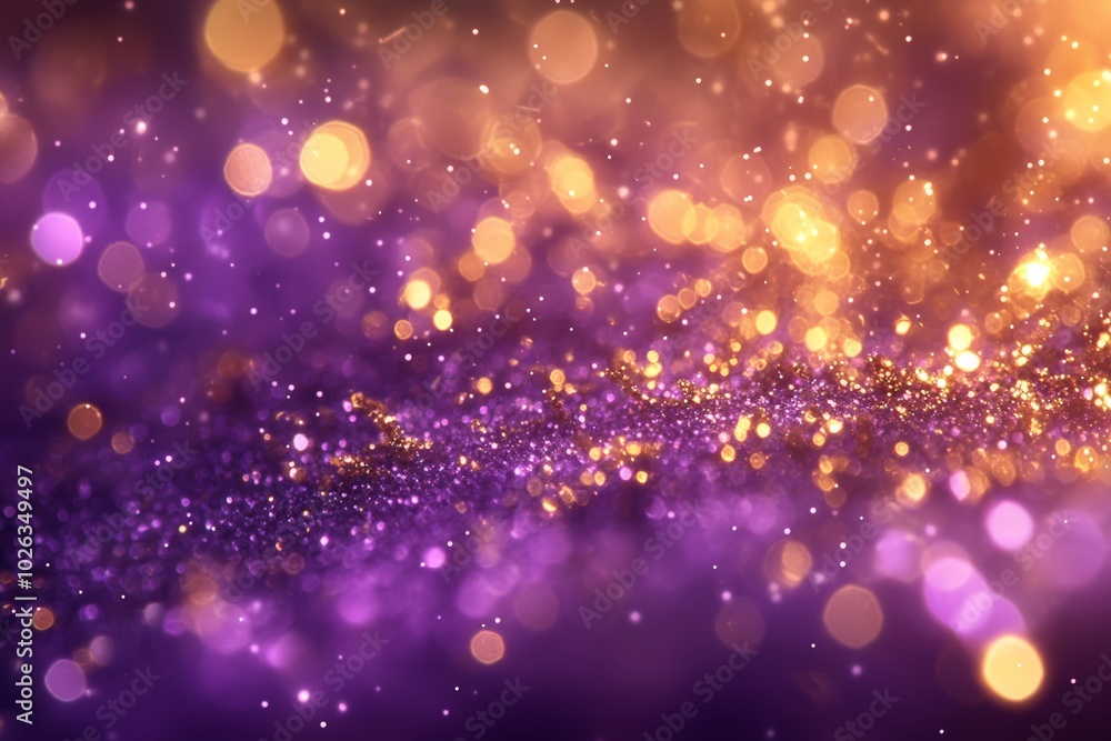 Abstract luxury Christmas background, purple and gold, bokeh effects and sparkles Abstract luxury Christmas background, purple and gold, bokeh effects and sparkles