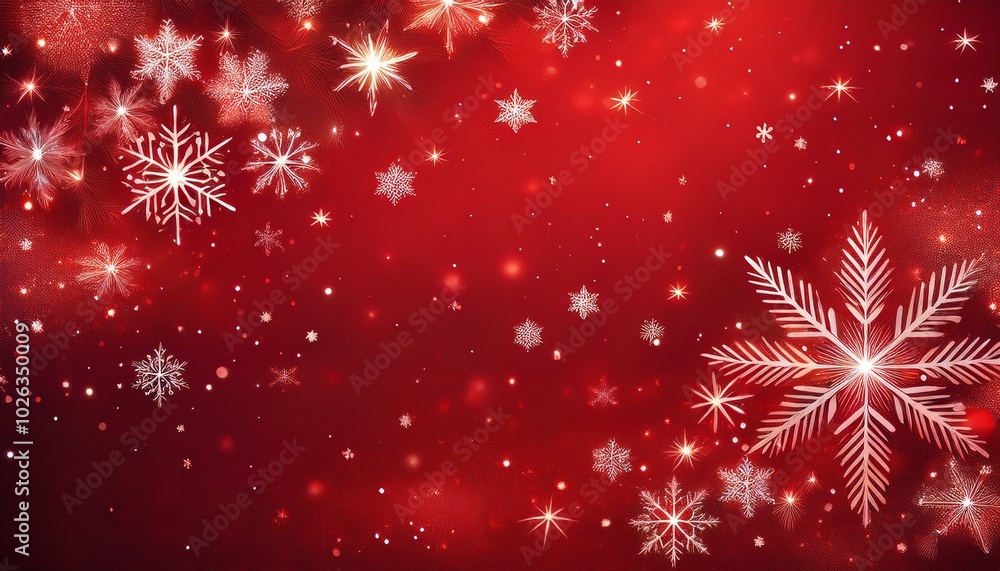red holiday christmas background with snowflakes and stars red holiday christmas background with snowflakes and stars