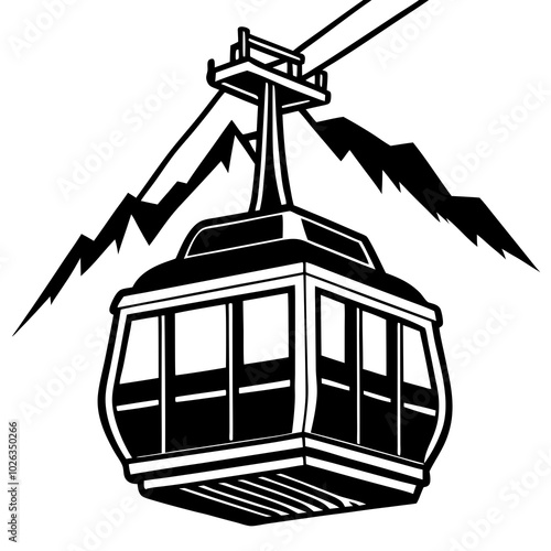 aerial tramway on a white  background