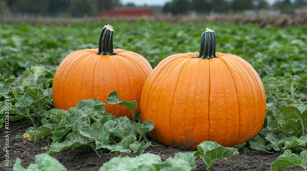 pumpkin patch on a rural farm, showcasing rows of vibrant orange pumpkins. Clear blue sky and open space allow for customizable captions, emphasizing autumn's bounty and harvest joy pumpkin patch on a rural farm, showcasing rows of vibrant orange pumpkins. Clear blue sky and open space allow for customizable captions, emphasizing autumn's bounty and harvest joy