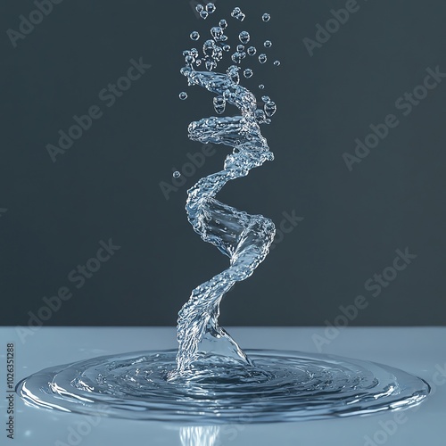 Whirling water funnel at a drain, isolated against a clear backdrop photo