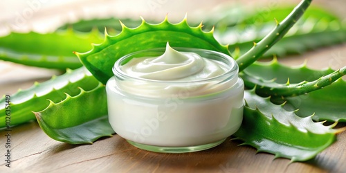 Natural wound healing with aloe vera cream photo