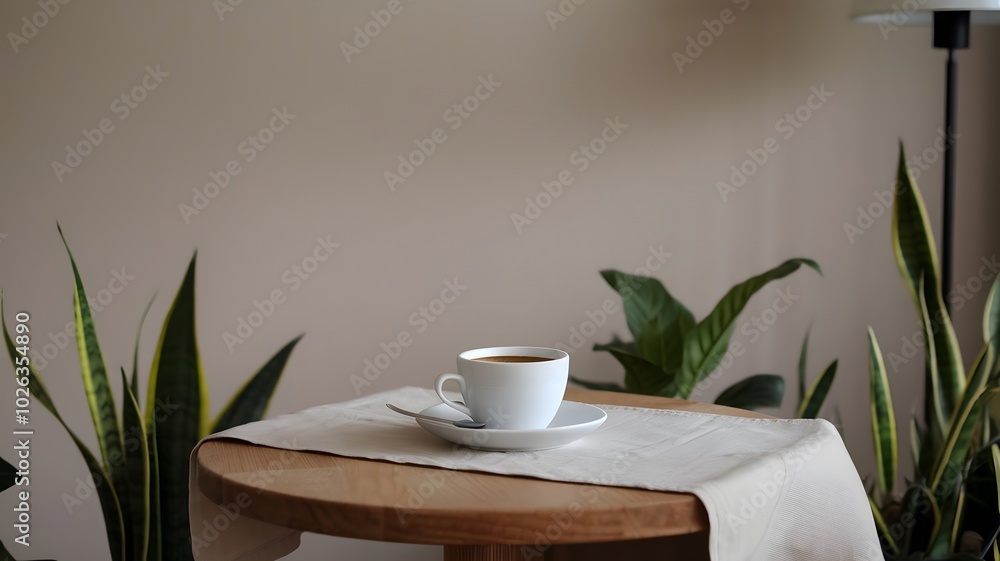 a cup of coffee sitting on top of a wooden table next to a plate with a spoon and a cup of coffee, Cui Bai, photorealism, unreal engine 5 quality render, a computer rendering a cup of coffee sitting on top of a wooden table next to a plate with a spoon and a cup of coffee, Cui Bai, photorealism, unreal engine 5 quality render, a computer rendering