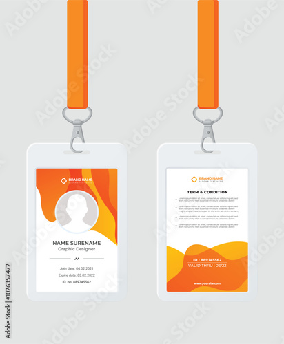 Modern and creative business id card template. corporate id card design template for office employee, staff or others. Company employee business id card template.
