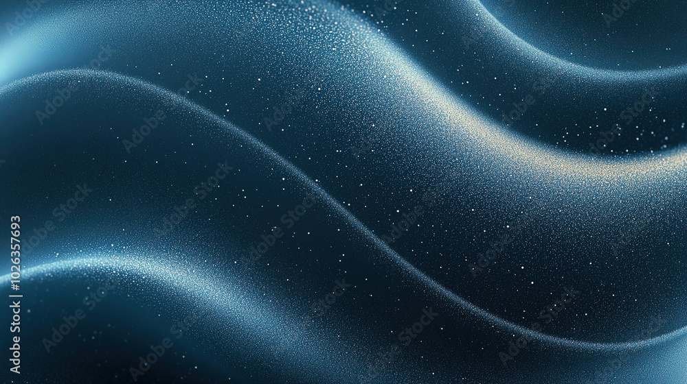 Fototapeta premium dark grey background with abstract wave and shiny particles