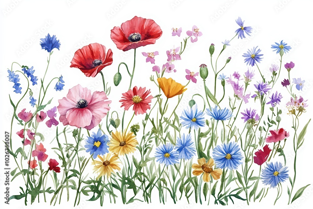 A vibrant array of wildflowers, showcasing a colorful blend of nature's beauty in a lush floral landscape. A vibrant array of wildflowers, showcasing a colorful blend of nature's beauty in a lush floral landscape.