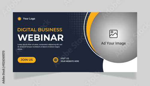 Business webinar horizontal banner template design. Modern banner design