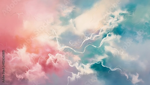 Abstract delicate background of pastel colors: pink, blue, and white