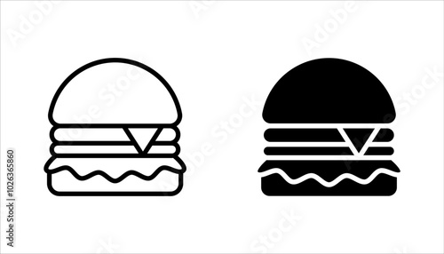 Burger icon set. cheese burger Symbol. vector illustration on white background