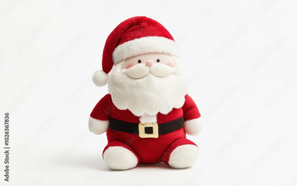 plush toy character santa on white background plush toy character santa on white background