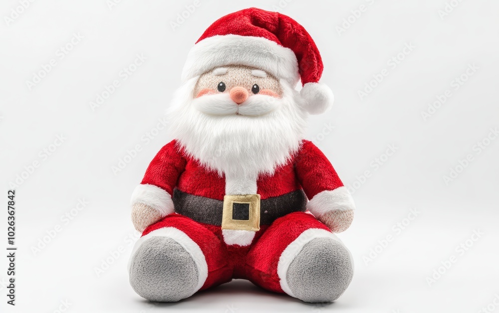 plush toy character santa on white background plush toy character santa on white background