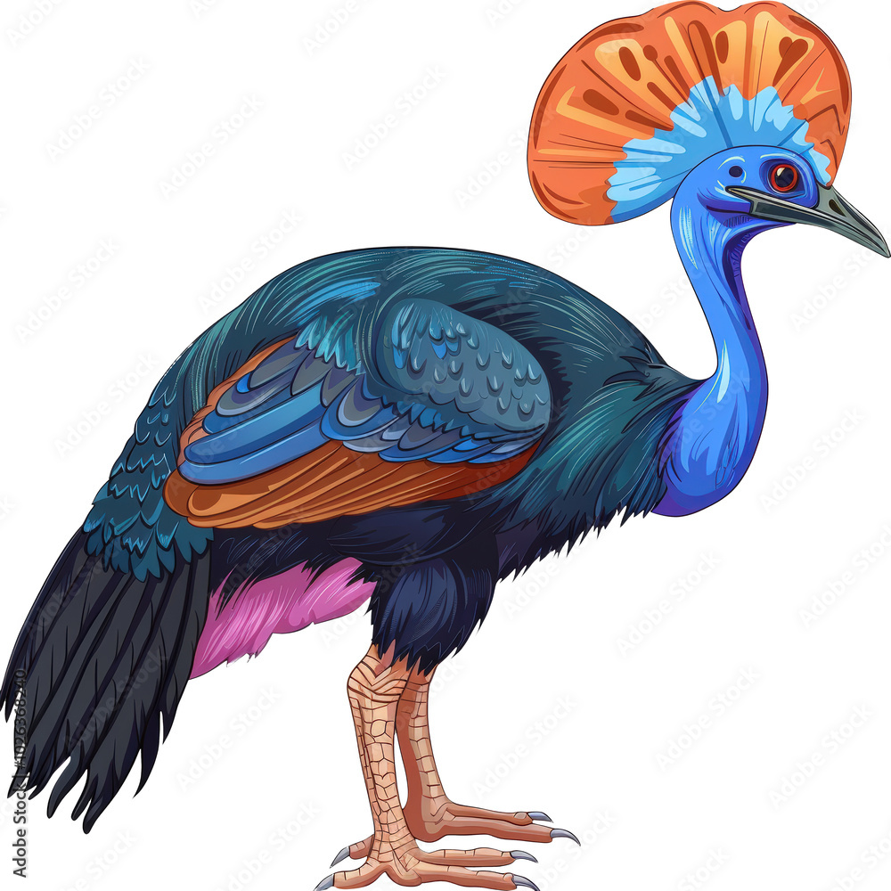 Obraz premium Vibrant blue bird with crest