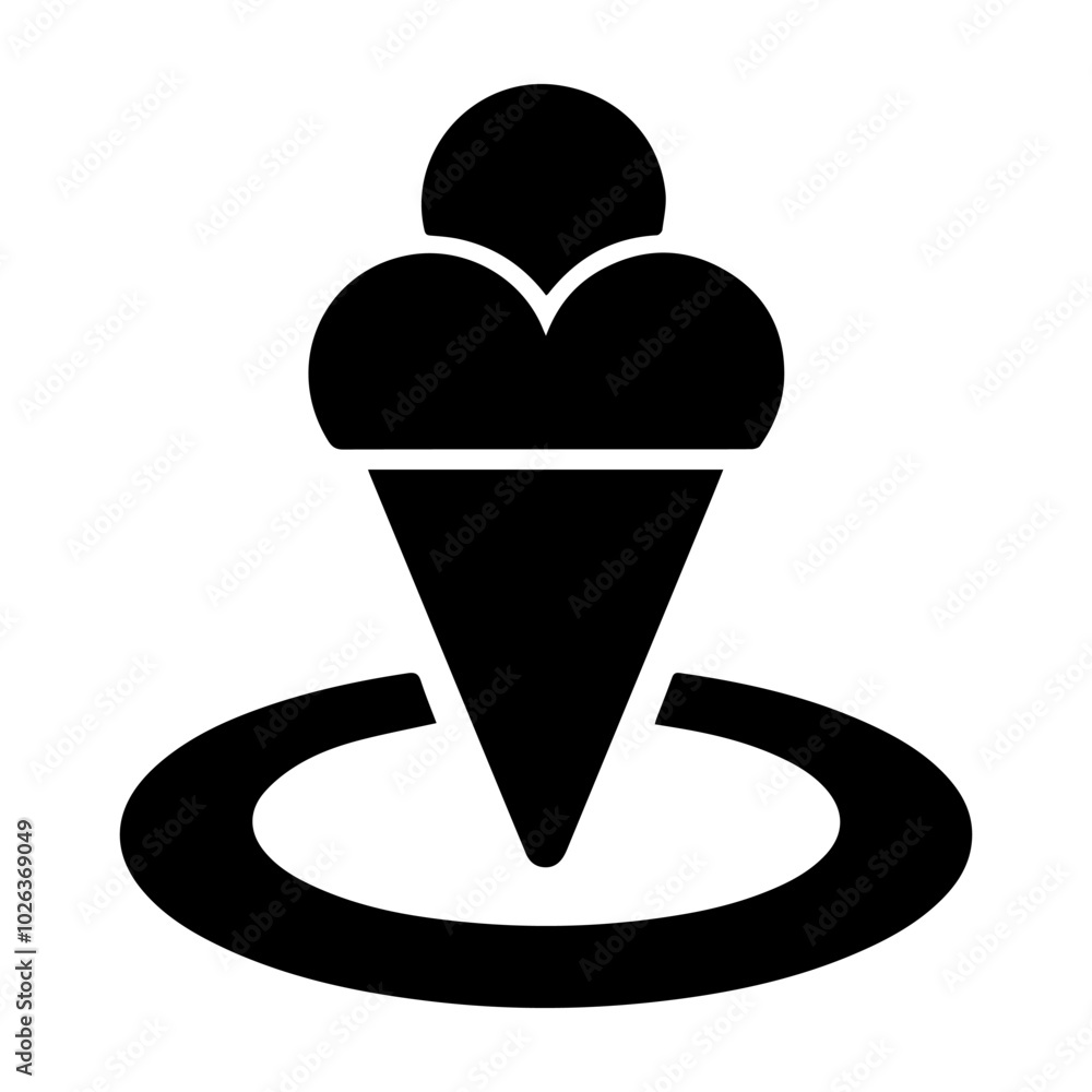 Ice cream cone silhouette vector art design Ice cream cone silhouette vector art design