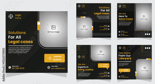 Law Firm service and law consultation social media post banner design