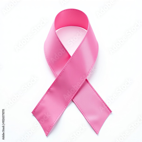 cancer awareness, pink ribbon isolated on white background