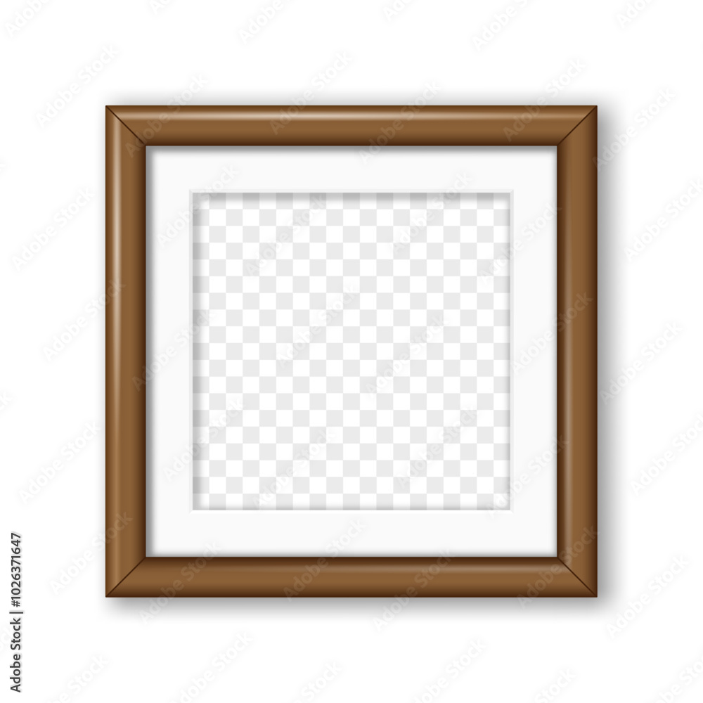 Fototapeta premium Brown wooden frame isolated on white background
