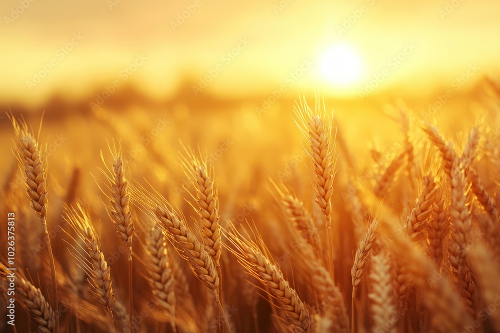 Golden Wheat Field at Sunset Golden Wheat Field at Sunset