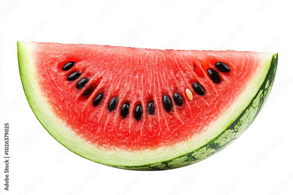 Fresh watermelon slice showcasing vibrant red flesh and black seeds, perfect for summer recipes and healthy snacking. Fresh watermelon slice showcasing vibrant red flesh and black seeds, perfect for summer recipes and healthy snacking.