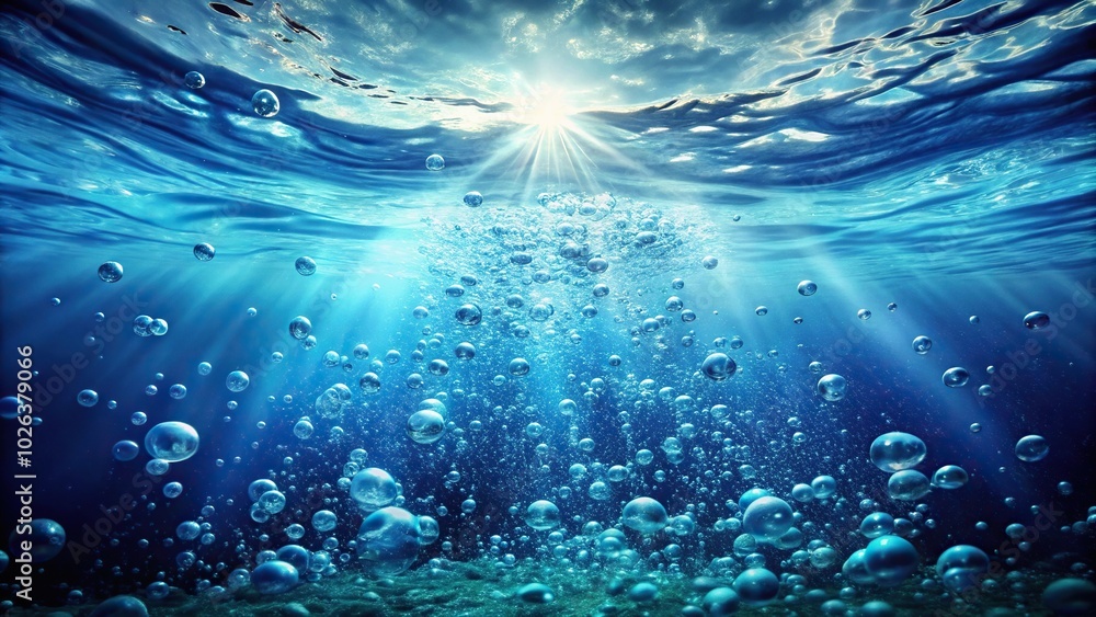 Ocean foam on turquoise water surface with deep blue background Ocean foam on turquoise water surface with deep blue background