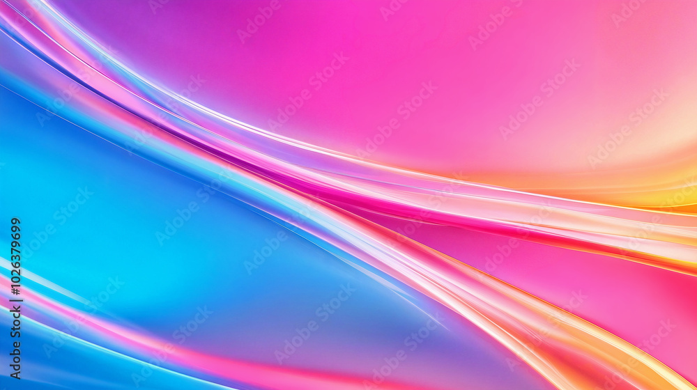Bright abstract background with smooth gradient waves of neon colors. Generative AI Bright abstract background with smooth gradient waves of neon colors. Generative AI