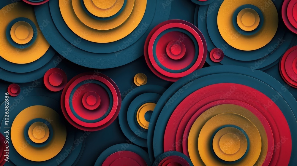 Abstract background with layered concentric circles in vibrant tones Abstract background with layered concentric circles in vibrant tones