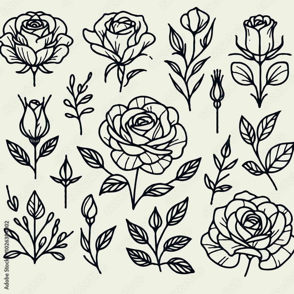 rose sketch, roses flower
set of flowers vector
illustration outline of a flower
black and white line art, lineart rose sketch, roses flower
set of flowers vector
illustration outline of a flower
black and white line art, lineart